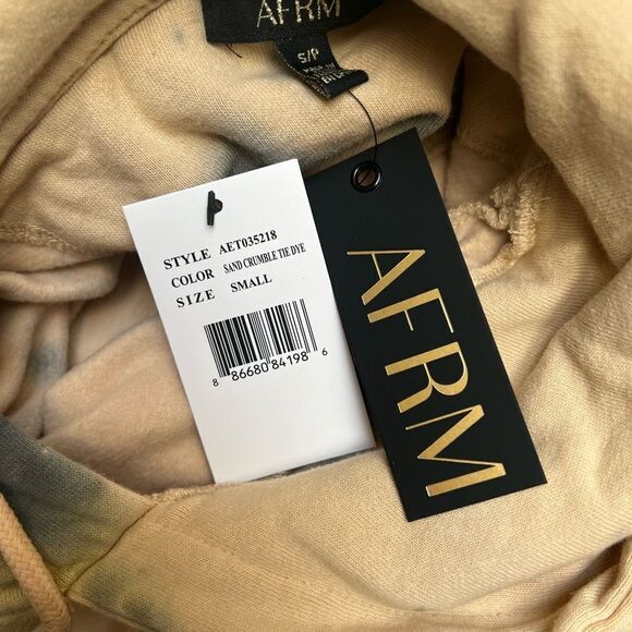 AFRM Sand Crumble Cotton Tie Dye Hoodie Small MSRP $68 - Picture 5 of 6